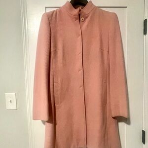 Tahari Dusty Pink Stand-Collar Wool-Blend Pea Coat